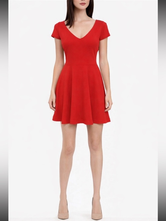 B Darlin Dresses & Skirts - B Darlin Red Fit & Flare Bow Back Mini Dress | Cherry Girl Valentine NYE Size 9